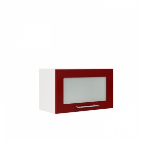 Бруклин ШВГС 600 Шкаф верхний горизонтальный со стеклом (Бетон белый/корпус Венге) в Мирном - mirnyj.katalogmebeli.com | фото