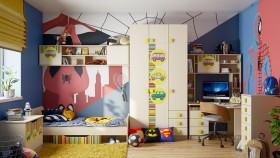 Детская комната Клаксон (Бежевый/корпус Клен) в Мирном - mirnyj.katalogmebeli.com | фото