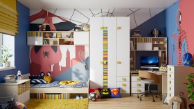 Детская комната Клаксон без машинок (Белый/корпус Клен) в Мирном - mirnyj.katalogmebeli.com | фото