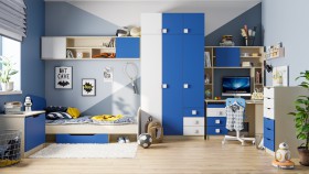 Детская комната Скай (Синий/Белый/корпус Клен) в Мирном - mirnyj.katalogmebeli.com | фото
