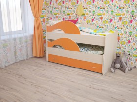 Кровать детская Радуга 1600 Млечный дуб/Венге в Мирном - mirnyj.katalogmebeli.com | фото 3