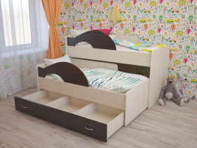 Кровать детская Радуга 1600 Млечный дуб/Венге в Мирном - mirnyj.katalogmebeli.com | фото 5