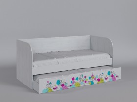 Диван-кровать Флёр (Белый/корпус Выбеленное дерево) в Мирном - mirnyj.katalogmebeli.com | фото