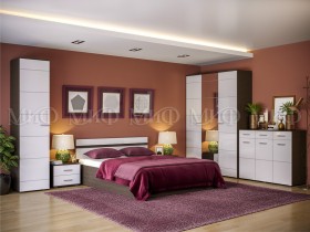 Спальня Нэнси (Венге/Белый глянец) в Мирном - mirnyj.katalogmebeli.com | фото