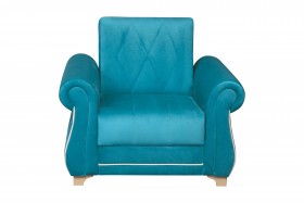 Кресло для отдыха "Порто" (велюр киви бирюза / микровельвет крем) в Мирном - mirnyj.katalogmebeli.com | фото 3