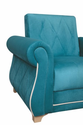 Кресло для отдыха "Порто" (велюр киви бирюза / микровельвет крем) в Мирном - mirnyj.katalogmebeli.com | фото 5