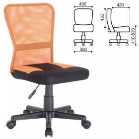 Кресло компактное BRABIX Smart MG-313 (черный, оранжевый) в Мирном - mirnyj.katalogmebeli.com | фото