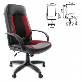 Кресло офисное BRABIX Strike EX-525 (черно-красный) в Мирном - mirnyj.katalogmebeli.com | фото