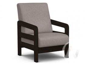 Кресло отдыха Вега-34 (венге лак/UNO ROSY-GREY) в Мирном - mirnyj.katalogmebeli.com | фото