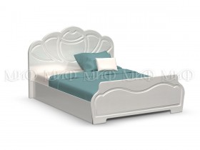 Кровать 1,4м Гармония (Белый/Белый глянец) в Мирном - mirnyj.katalogmebeli.com | фото
