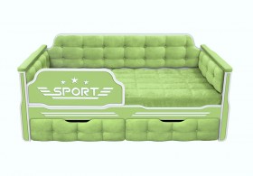 Кровать 170 серии Спорт 2 ящика 81 Фисташка (мягкие боковые накладки) в Мирном - mirnyj.katalogmebeli.com | фото