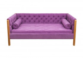 Кровать 180 серии Леди  32 Фиолетовый (подушка валик) в Мирном - mirnyj.katalogmebeli.com | фото