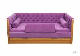 Кровать 180 серии Леди + ящик 32 Фиолетовый (мягкий бортик/подушка валик) в Мирном - mirnyj.katalogmebeli.com | фото