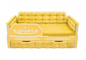 Кровать 180 серии Спорт 1 ящик 74 Жёлтый (мягкие боковые накладки) в Мирном - mirnyj.katalogmebeli.com | фото