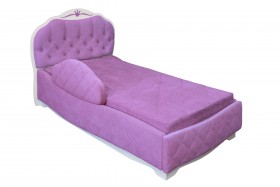 Кровать 190 Гармония Lux 67 Светло-фиолетовый (мягкий бортик) в Мирном - mirnyj.katalogmebeli.com | фото