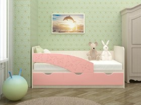Кровать Бабочки 1,6м (Розовый металлик) в Мирном - mirnyj.katalogmebeli.com | фото