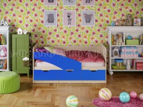 Кровать Бабочки 2,0м (Синий матовый) в Мирном - mirnyj.katalogmebeli.com | фото