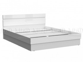 Кровать Челси 1400 (Белый/Белый глянец) в Мирном - mirnyj.katalogmebeli.com | фото