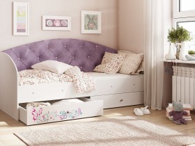 Кровать детская Эльза Белый/Фиолетовый в Мирном - mirnyj.katalogmebeli.com | фото