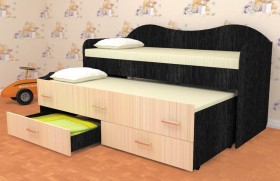 Кровать детская Нимфа двухместная 2.0 Венге/Дуб молочный в Мирном - mirnyj.katalogmebeli.com | фото