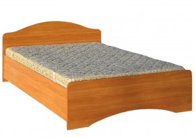 Кровать двойная 1600-1 без матраса (круглые спинки) Вишня Оксфорд в Мирном - mirnyj.katalogmebeli.com | фото