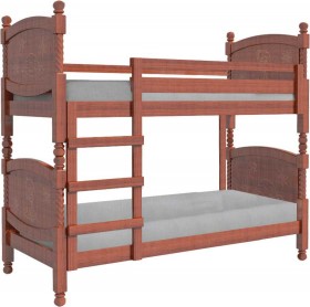 Кровать двухъярусная Валерия из массива сосны 800*1890 Орех в Мирном - mirnyj.katalogmebeli.com | фото