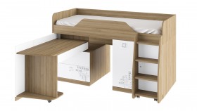 Кровать комбинированная «Оксфорд» (Ривьера/Белый с рисунком) в Мирном - mirnyj.katalogmebeli.com | фото 3