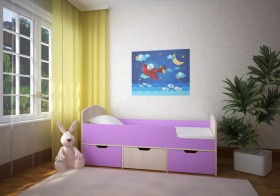Кровать Малыш-мини Дуб молочный/Ирис в Мирном - mirnyj.katalogmebeli.com | фото