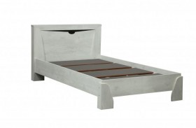Кровать одинарная 33.07 с настилом "Лючия" (ш. 900)/(бетон пайн белый / венге / белый) в Мирном - mirnyj.katalogmebeli.com | фото