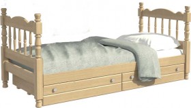 Кровать одинарная Аленка из массива сосны 800*1890 Сосна в Мирном - mirnyj.katalogmebeli.com | фото 1