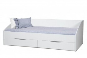 Кровать одинарная "Фея - 3" (симметричная) New/(белый / белый / ДВПО: белый) в Мирном - mirnyj.katalogmebeli.com | фото