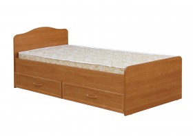 Кровать одинарная с ящиками 800-1 без матраса (круглые спинки) Вишня Оксфорд в Мирном - mirnyj.katalogmebeli.com | фото