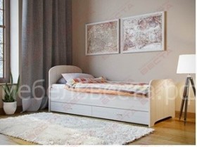 Кровать односпальная ЛДСП 800 с ящиками Дуб выбеленный в Мирном - mirnyj.katalogmebeli.com | фото