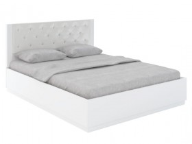 Кровать с ПМ М25 Спальня Тиффани (белый текстурный) в Мирном - mirnyj.katalogmebeli.com | фото