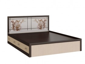 Кровать с ящиками 1,6м Мальта (Дуб венге/Дуб беленый) в Мирном - mirnyj.katalogmebeli.com | фото