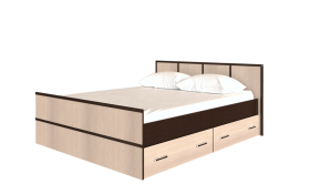 Кровать Сакура с настилом и ящиками 1,4 (Венге/Лоредо) в Мирном - mirnyj.katalogmebeli.com | фото