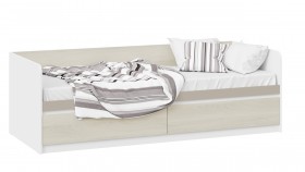 Кровать «Сканди» с 2 ящиками Дуб Гарден/Белый/Глиняный серый в Мирном - mirnyj.katalogmebeli.com | фото