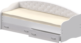 Кровать Софа-7 с мягкой спинкой (800х1900) Белый в Мирном - mirnyj.katalogmebeli.com | фото
