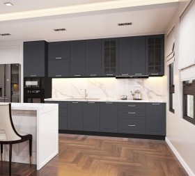 Кухонный гарнитур 1,8м Луксор высокие модули (Клен серый/корпус венге) в Мирном - mirnyj.katalogmebeli.com | фото