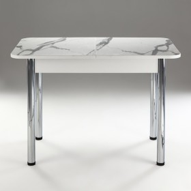 Кухонный стол 1100*700/400 ф 2 Пластик, мрамор белый в Мирном - mirnyj.katalogmebeli.com | фото