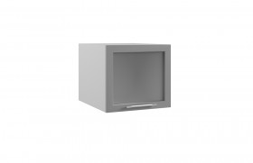 Квадро ГВПГС 500 шкаф верхний горизонтальный глубокий со стеклом высокий (Железо/корпус Серый) в Мирном - mirnyj.katalogmebeli.com | фото