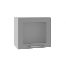 Квадро ВПГС 500 шкаф верхний горизонтальный со стеклом высокий (Железо/корпус Серый) в Мирном - mirnyj.katalogmebeli.com | фото