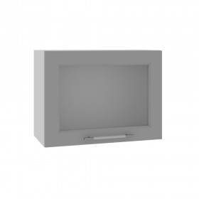 Квадро ВПГС 600 шкаф верхний горизонтальный со стеклом высокий (Железо/корпус Серый) в Мирном - mirnyj.katalogmebeli.com | фото