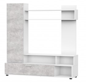 Мебель для гостиной "МГС 9" Белый / Цемент светлый в Мирном - mirnyj.katalogmebeli.com | фото