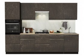 Модульная кухня Бруклин 1,6м (Бетон коричневый/корпус Венге) в Мирном - mirnyj.katalogmebeli.com | фото