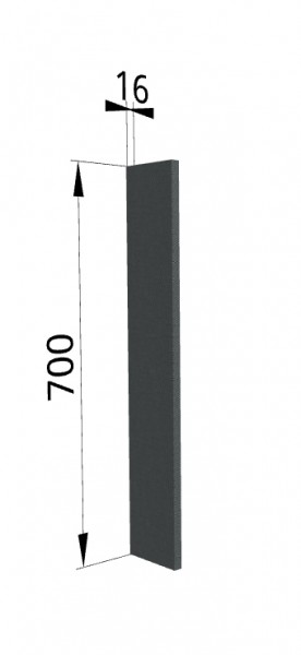 Панель торцевая ПТ 400 Квадро (для шкафа торцевого верхнего) Железо в Мирном - mirnyj.katalogmebeli.com | фото