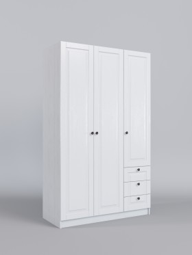 Шкаф 3-х створчатый с ящиками Классика (Белый/корпус Выбеленное дерево) в Мирном - mirnyj.katalogmebeli.com | фото