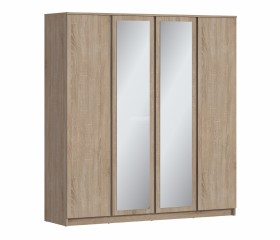 Веста СБ-3082 Шкаф 4х дверный с зеркалами Дуб Сонома в Мирном - mirnyj.katalogmebeli.com | фото