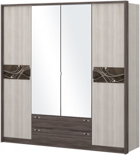Шкаф четырехстворчатый с зеркалом Шк69.1 Николь в Мирном - mirnyj.katalogmebeli.com | фото