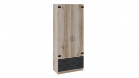 Шкаф для одежды комбинированный «Окланд» (Фон Черный/Дуб Делано) в Мирном - mirnyj.katalogmebeli.com | фото